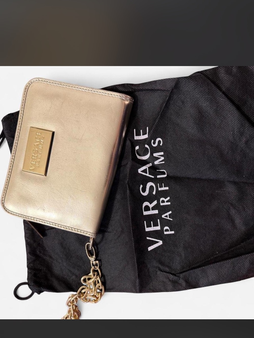 Metallic Gold Chain wristlet